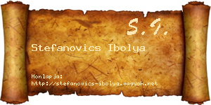 Stefanovics Ibolya névjegykártya